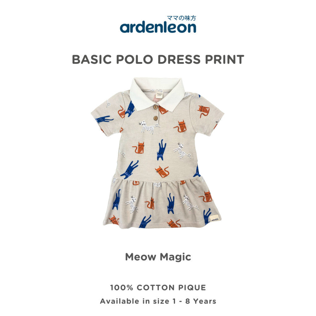 Ardenleon Dress Anak Perempuan Basic Polo Dress Print