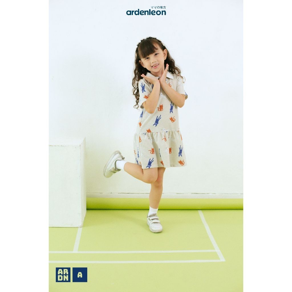 Ardenleon Dress Anak Perempuan Basic Polo Dress Print