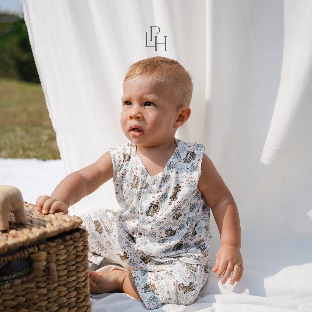 Little Palmerhaus - Little Wear Button Sleeveless Set (Setelan Bayi Lengan Buntung) 30.0