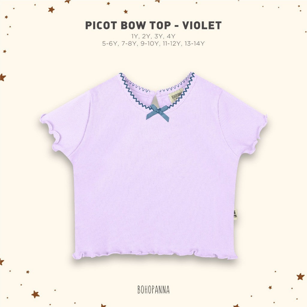 BOHOPANNA - PICOT BOW TOP - KAOS ANAK PEREMPUAN