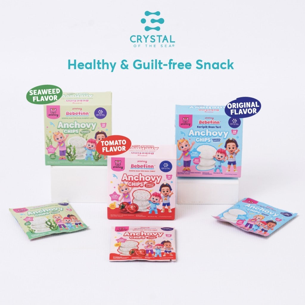 Crystal of the Sea | Pinkfong Bebefinn Anchovy Chips Seaweed / Keripik Ikan Teri Rasa Seaweed / Kerupuk untuk MPASI / Kerupuk Anak Non MSG / Krupuk Kalsium Tinggi / Camilan Sehat Tanpa Tepung Gluten Free / Jajanan Cemilan Bayi / Finger Food Bergizi
