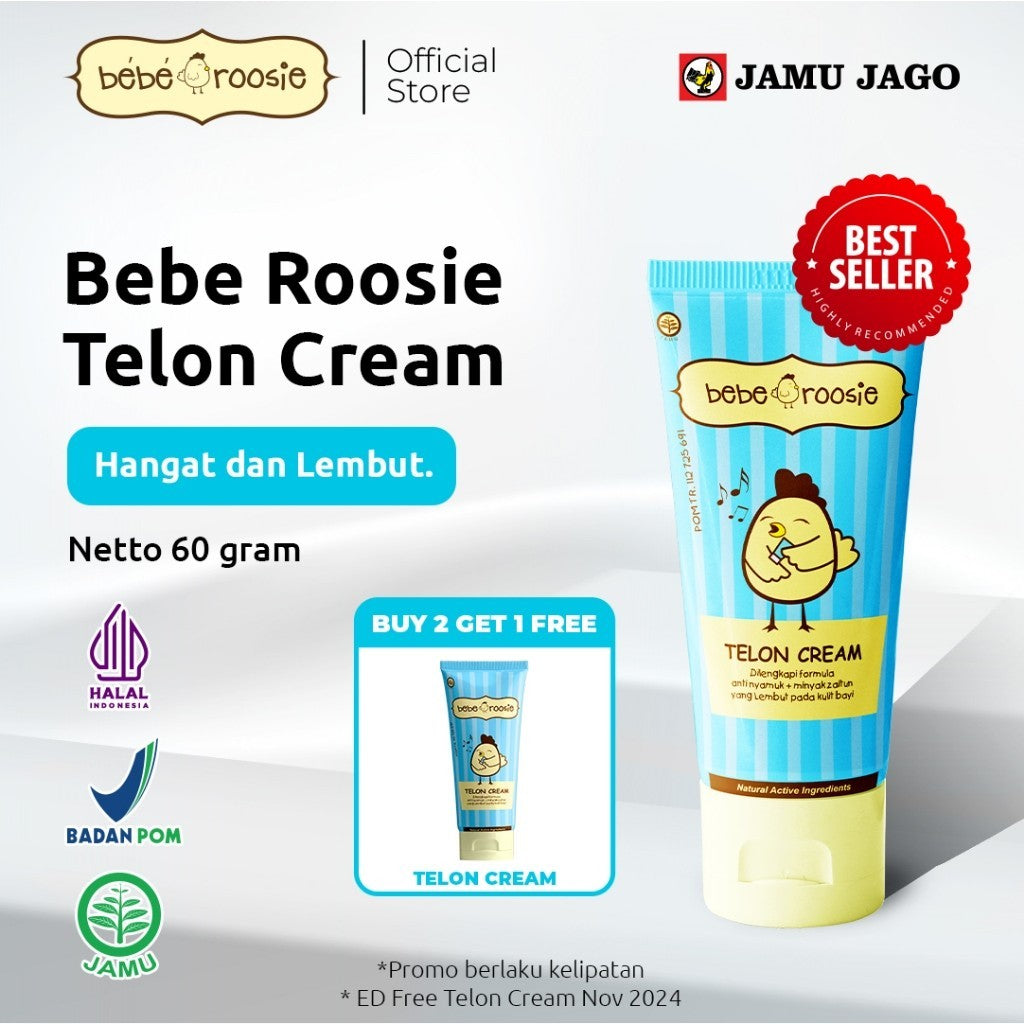 Bebe Roosie Telon Cream Lembut dan Hangat + Olive Oil / Minyak Zaitun untuk Bayi
