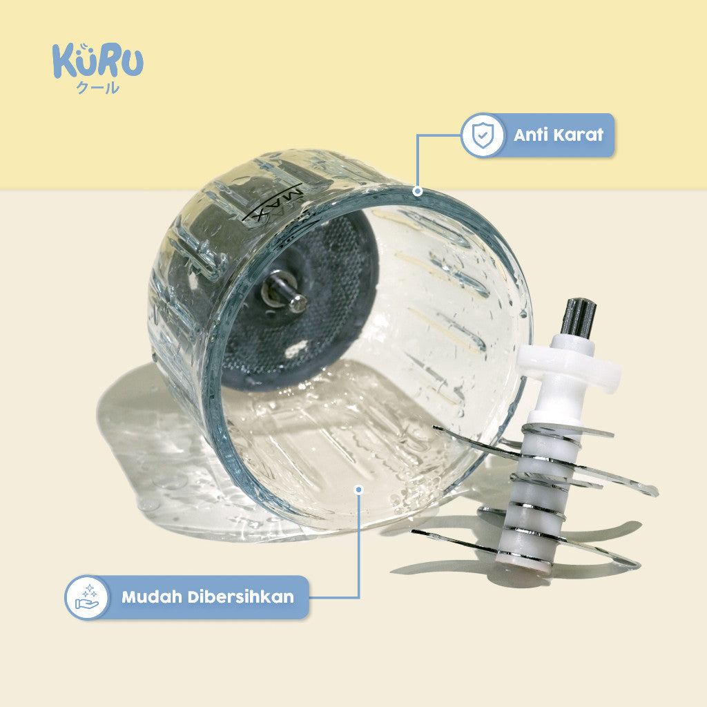 Kuru Baby 2in1 Mini Food Blender Grinder | Puree Maker Food Chopper MPASI FC2002