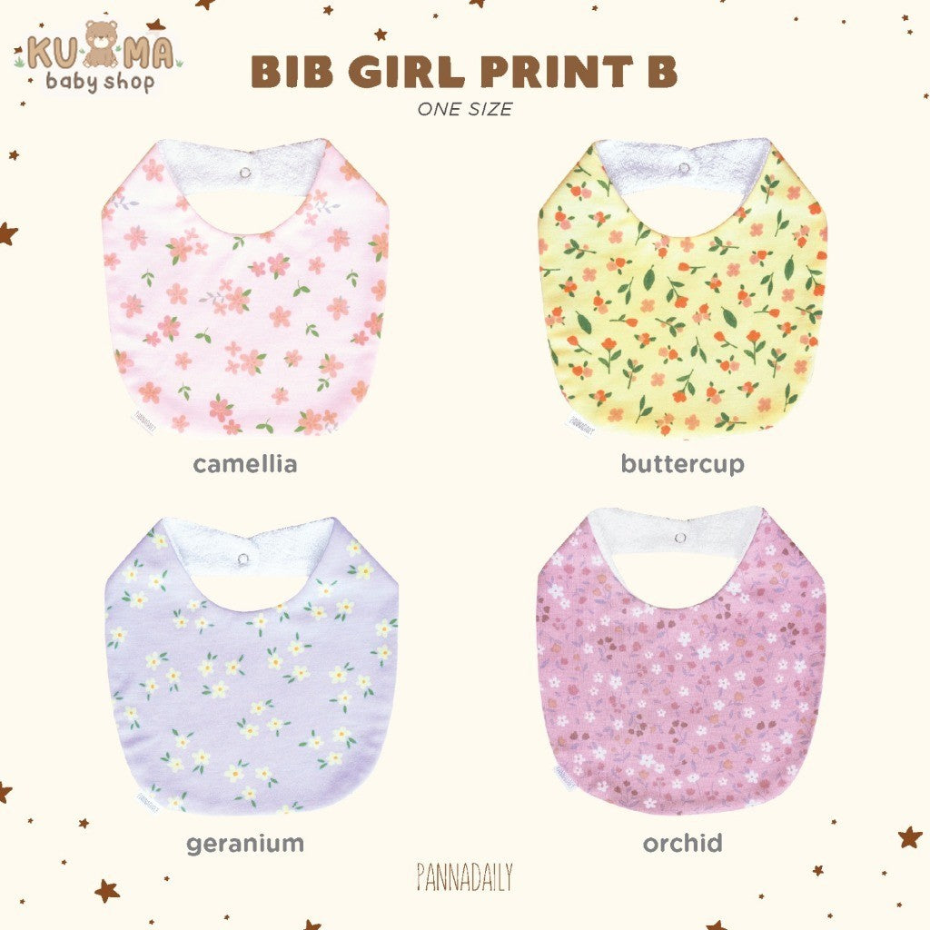 BOHOPANNA - PANNADAILY - PANNA DAILY - BABY & BAYI - BIB GIRL PRINT B - Slabber Bayi Perempuan