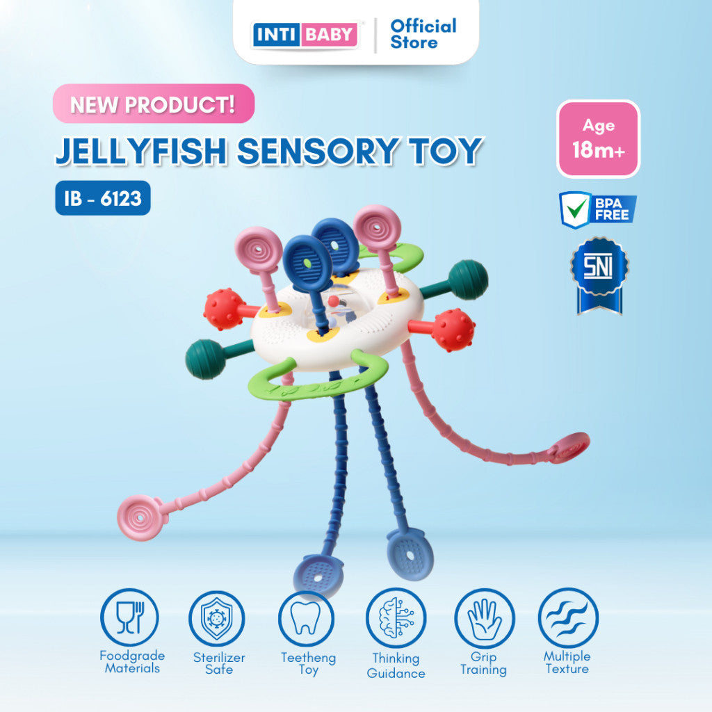 INTI BABY - Jellyfish Sensory Toy  - Rattle Toys - Teether - Mainan Edukasi Anak