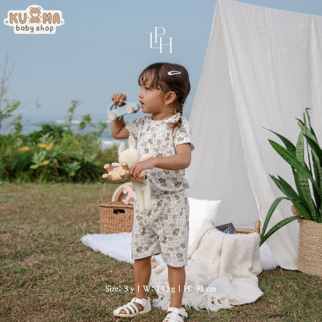 Little Palmerhaus - Little Wear Shoulder Button Short Set 27.0 (Setelan Anak Lengan Pendek)
