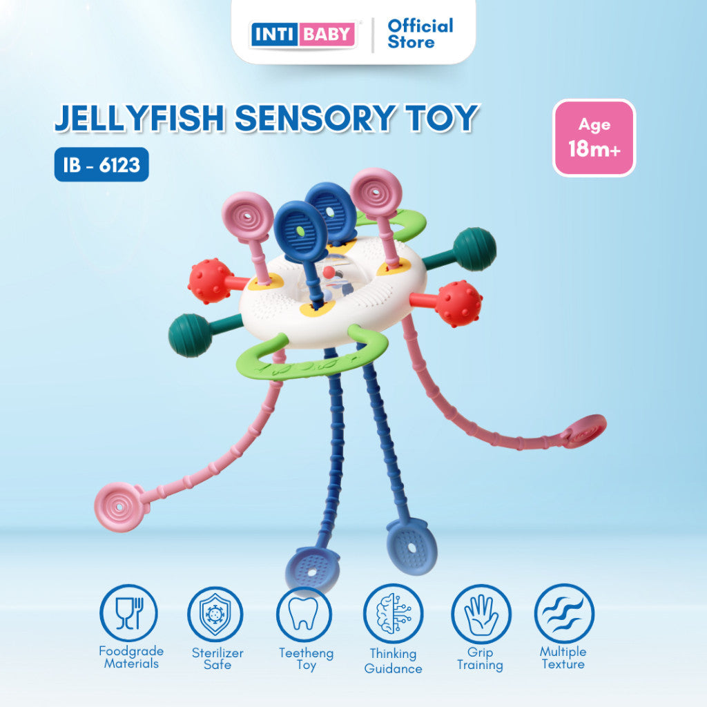 INTI BABY - Jellyfish Sensory Toy  - Rattle Toys - Teether - Mainan Edukasi Anak