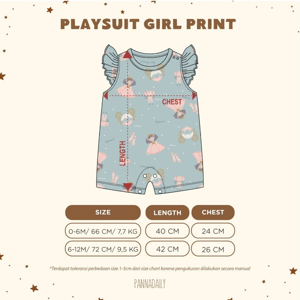 BOHOPANNA - PANNADAILY - PLAYSUIT GIRL PRINT - Jumper Bayi Sophie