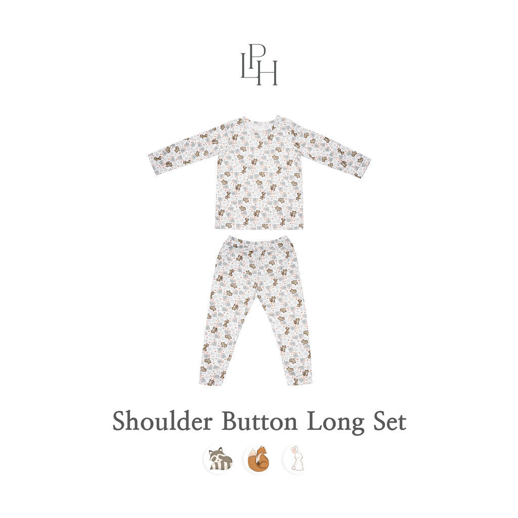 Little Palmerhaus - Little Wear Shoulder Button Long Set 27.0 (Setelan Anak Lengan Panjang)