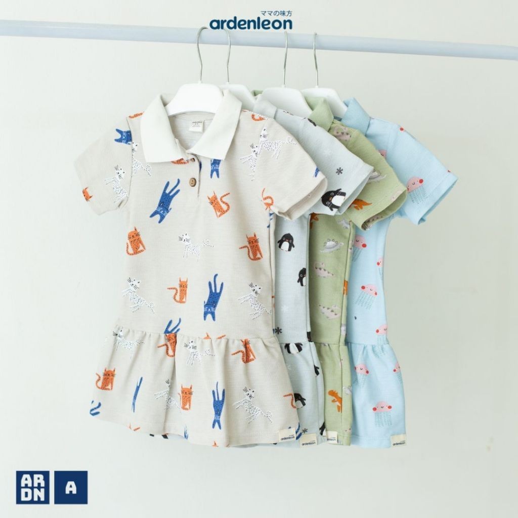 Ardenleon Dress Anak Perempuan Basic Polo Dress Print