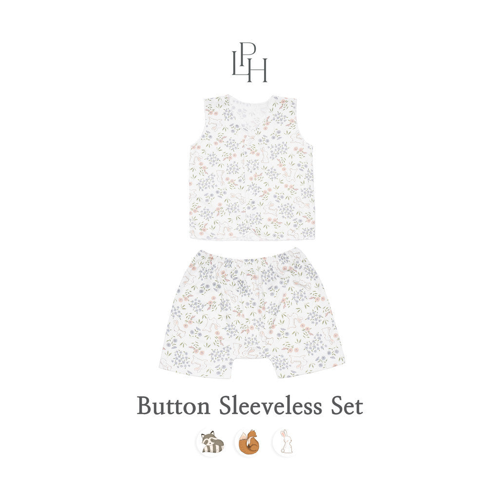 Little Palmerhaus - Little Wear Button Sleeveless Set 27.0 (Setelan Bayi Lengan Buntung)