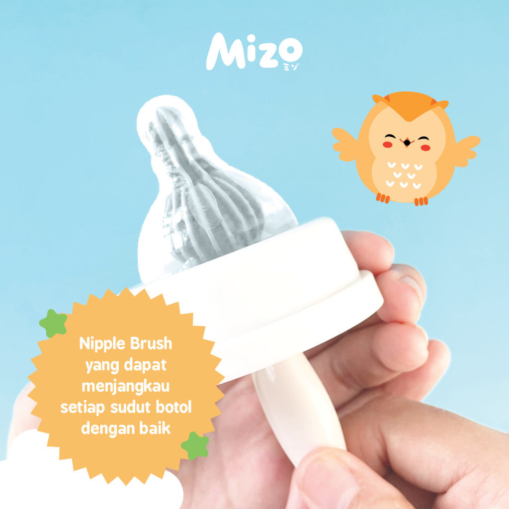 MIZO Silicone Bottle Nipple Straw Cleaning Brush Set Sikat Pencuci Botol