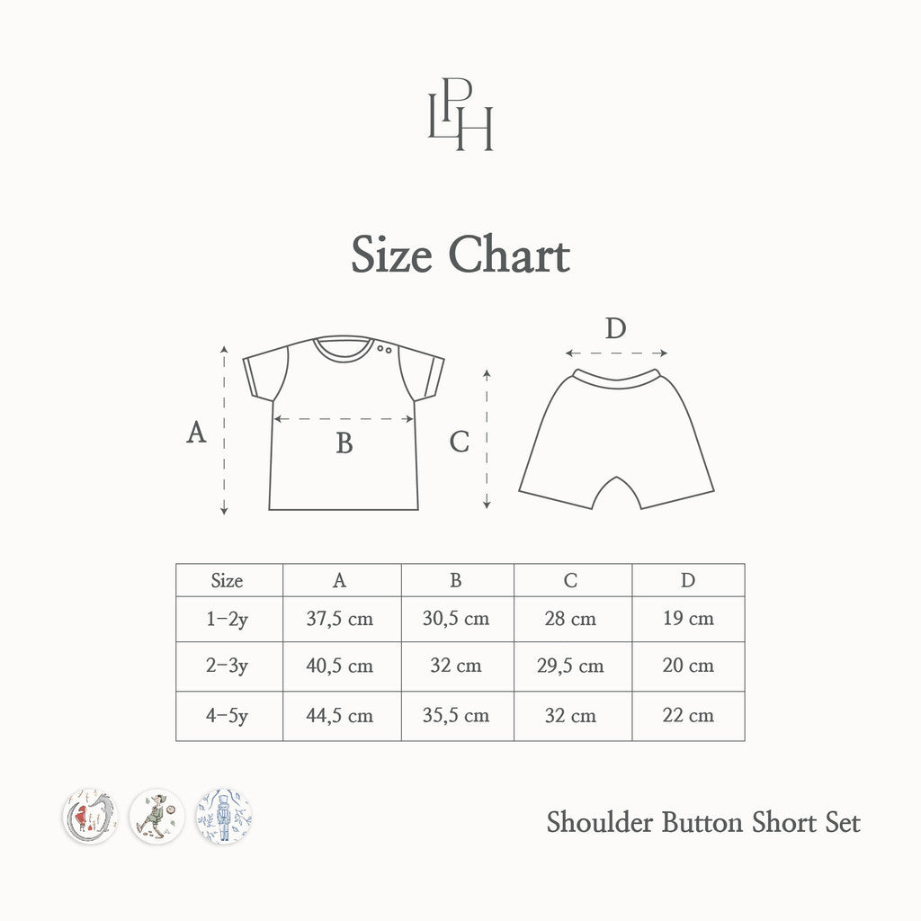 Little Palmerhaus - Little Wear Shoulder Button Short Set (Setelan Anak Lengan Pendek) 30.0