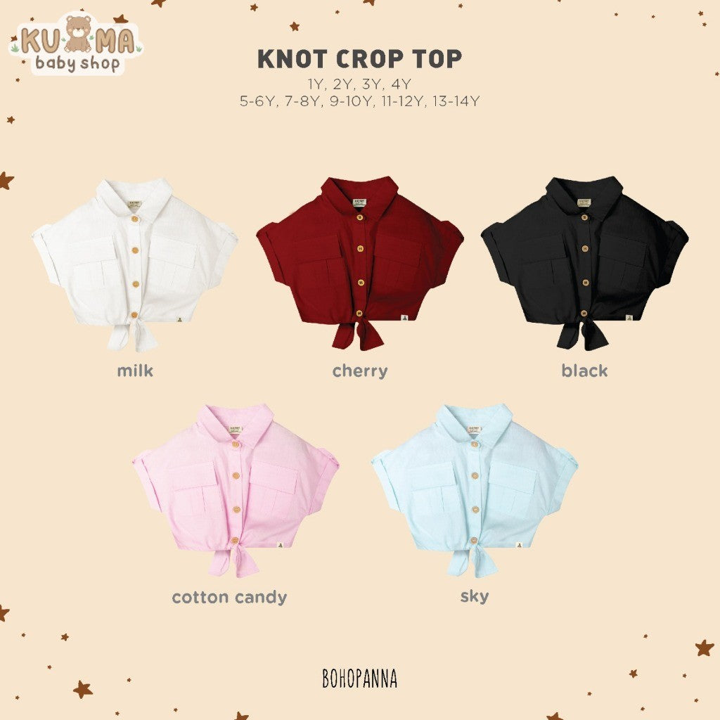 BOHOPANNA - KNOT CROP TOP - Atasan Anak Perempuan BP2426