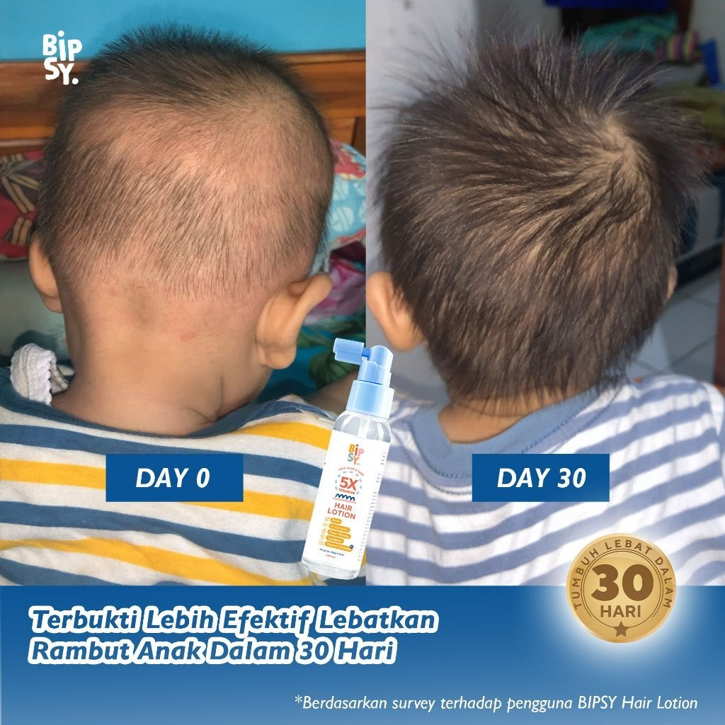 BIPSY HAIR LOTION 5X CERAMIDE 100ml - Menutrisi Rambut Bayi - Penumbuh & Penebal Rambut Bayi