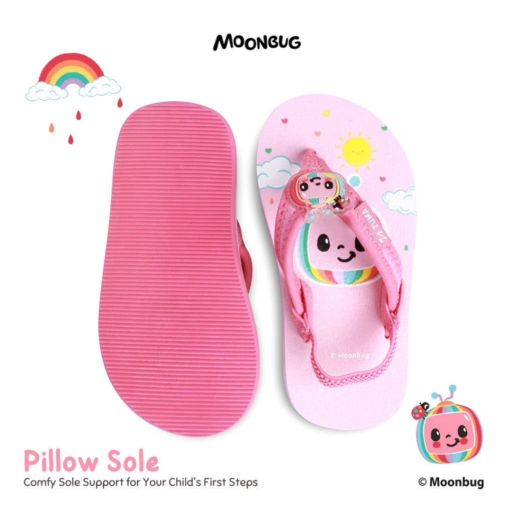Zuma Baby Cocomelon 1 Pink, Sandal Jepit Bayi Karet Tali Belakang, Merah Muda
