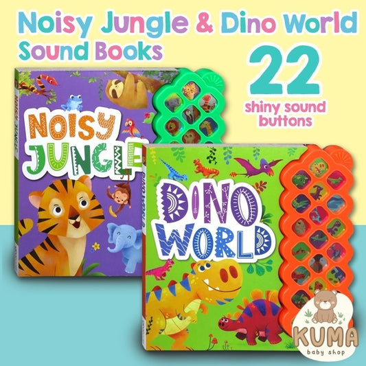 Dino World Sounds/Noisy Jungle Board Book With 22 Animal Sounds! [Igloo Books]