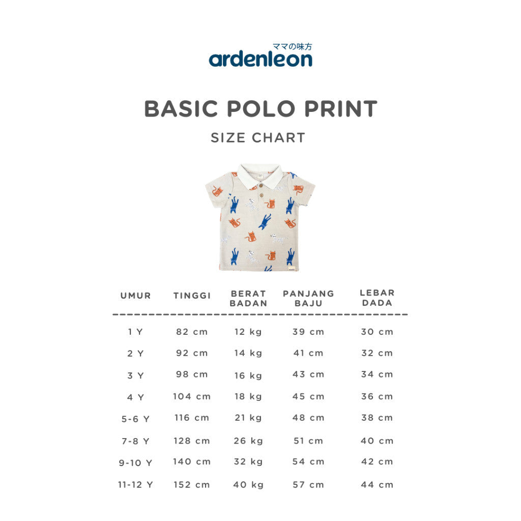 ARDENLEON Kemeja Polo Anak Basic Polo Shirt Print Unisex