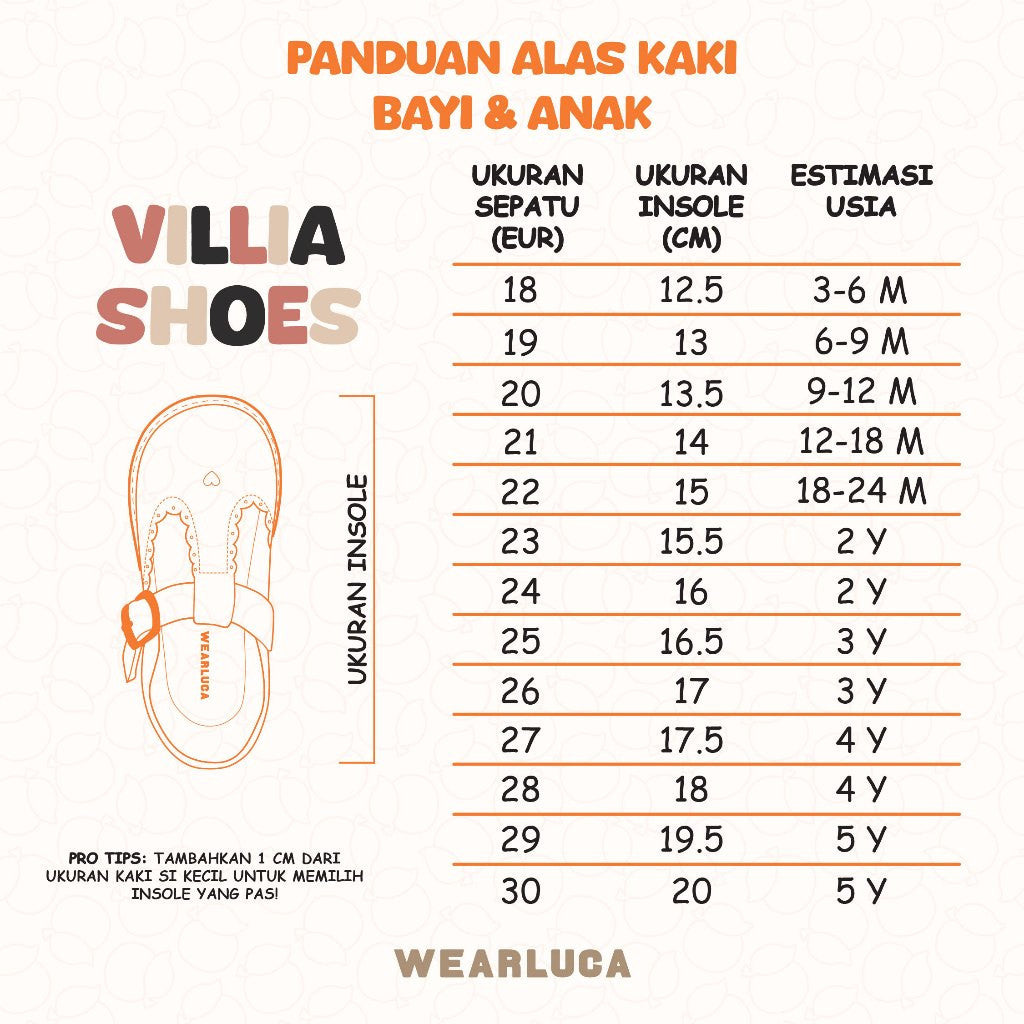 WEARLUCA Villia - Sepatu Anak Perempuan Anti Slip