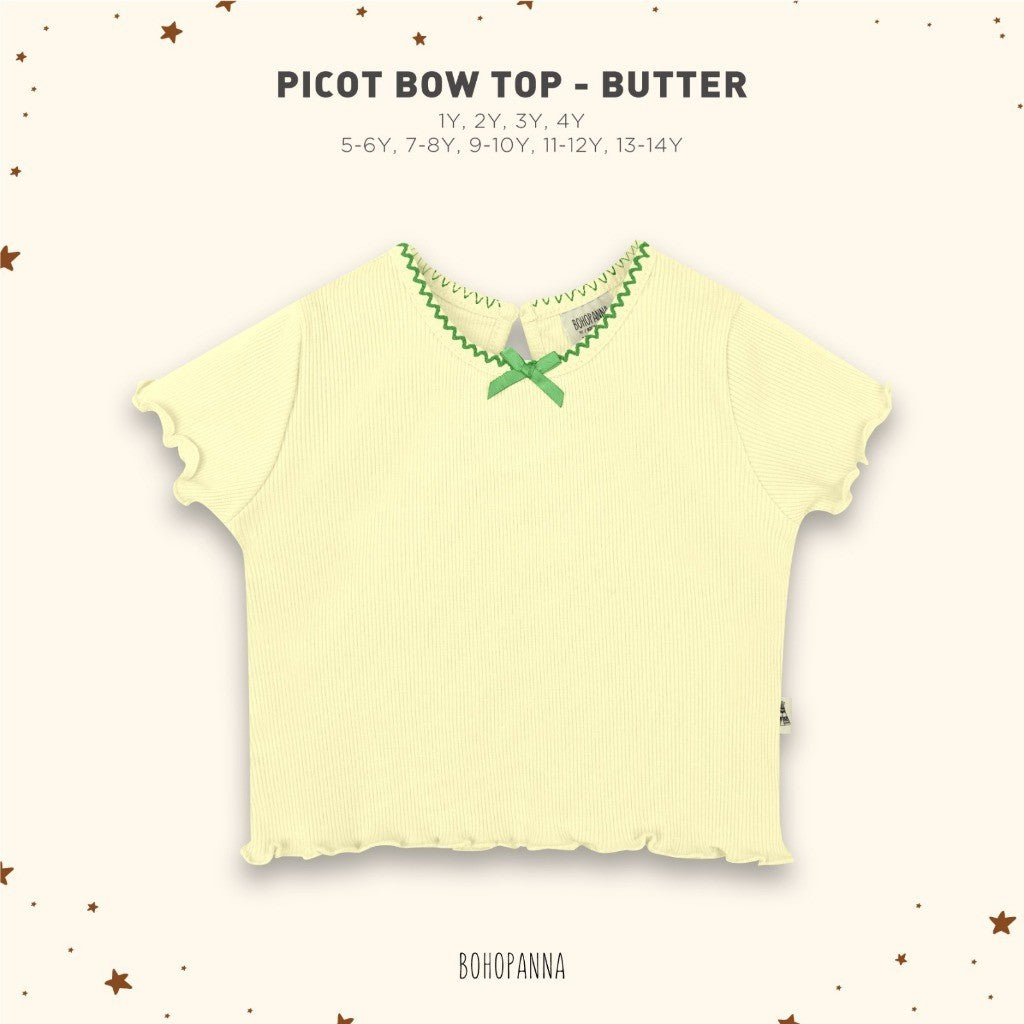 BOHOPANNA - PICOT BOW TOP - KAOS ANAK PEREMPUAN