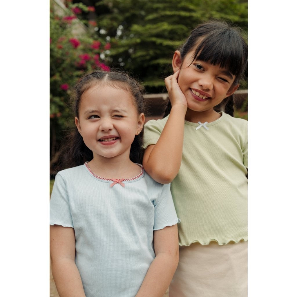 BOHOPANNA - PICOT BOW TOP - KAOS ANAK PEREMPUAN