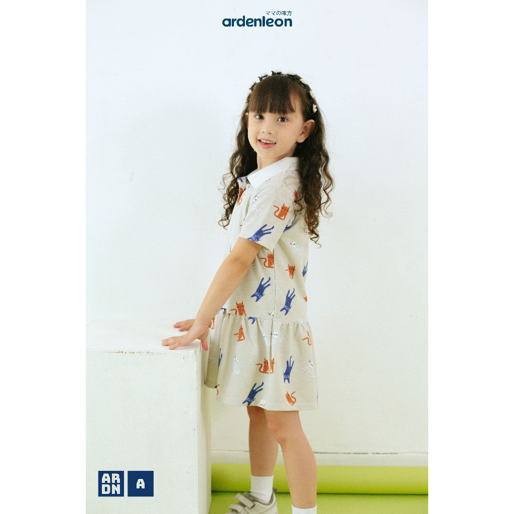 Ardenleon Dress Anak Perempuan Basic Polo Dress Print