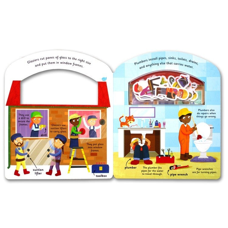 [Priddy Books] Stick & Play My Busy Barn / My Toolbox Sticker Board Book with reusable stickers (bisa copot-tempel)