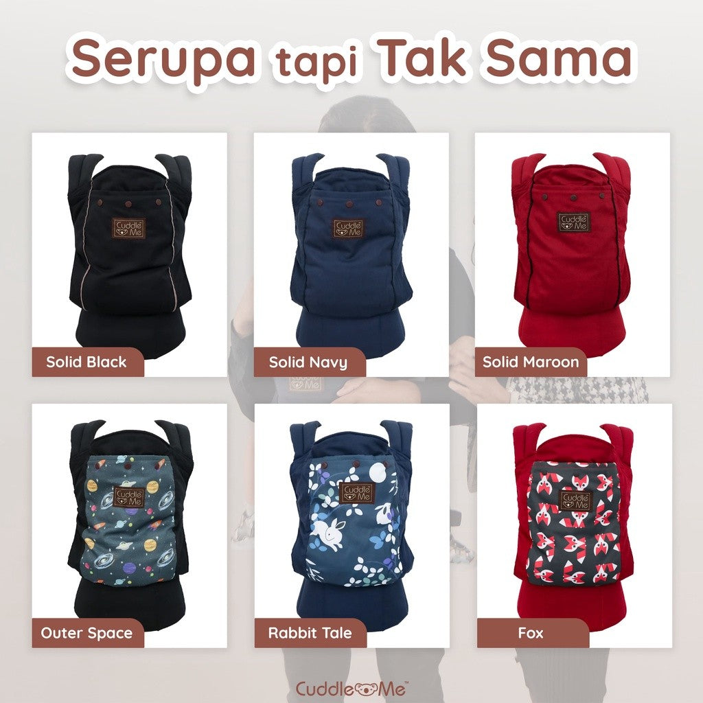 LITE CARRIER MOTIF Gendongan Bayi Depan Belakang SSC Praktis, Aman Nyaman SNI Cuddle Me