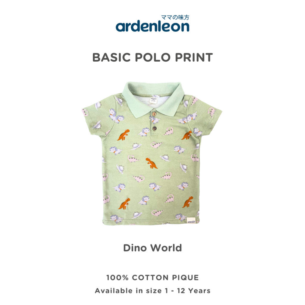 ARDENLEON Kemeja Polo Anak Basic Polo Shirt Print Unisex