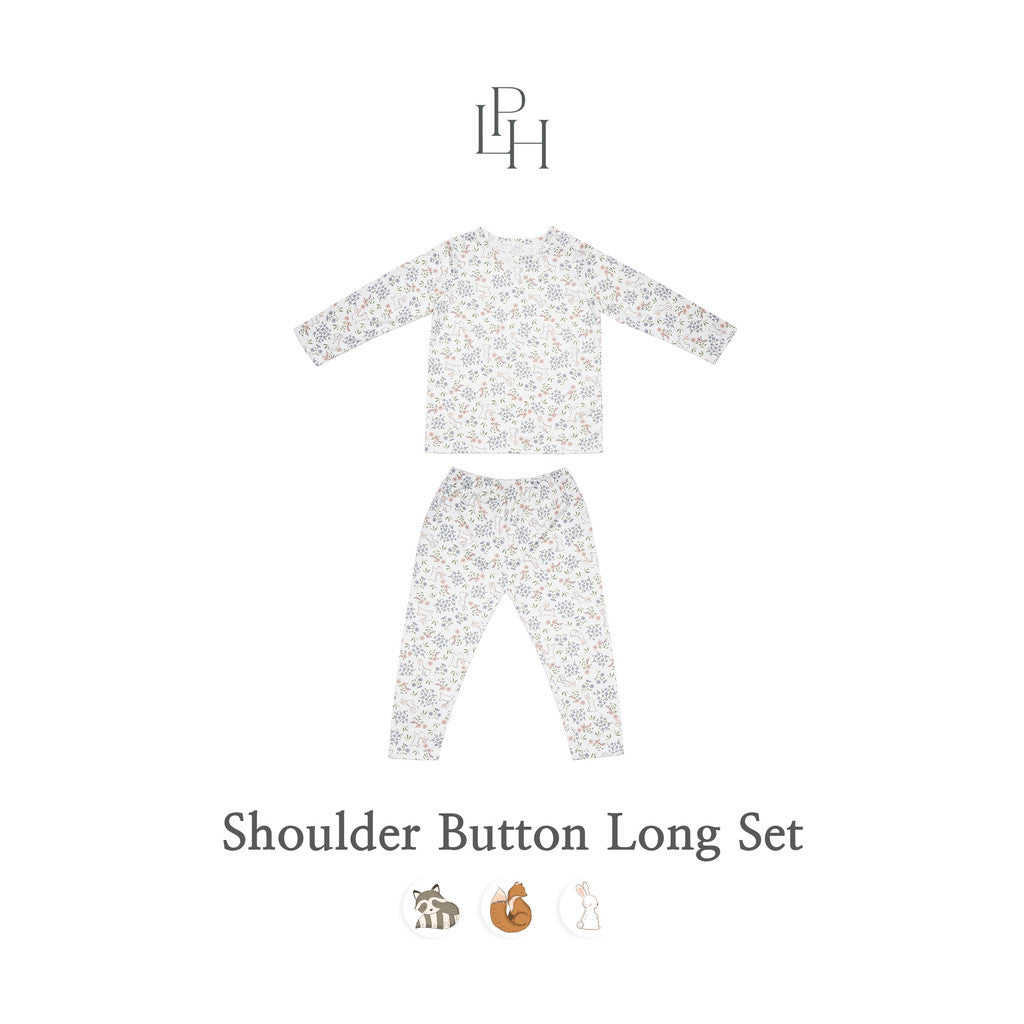 Little Palmerhaus - Little Wear Shoulder Button Long Set 27.0 (Setelan Anak Lengan Panjang)