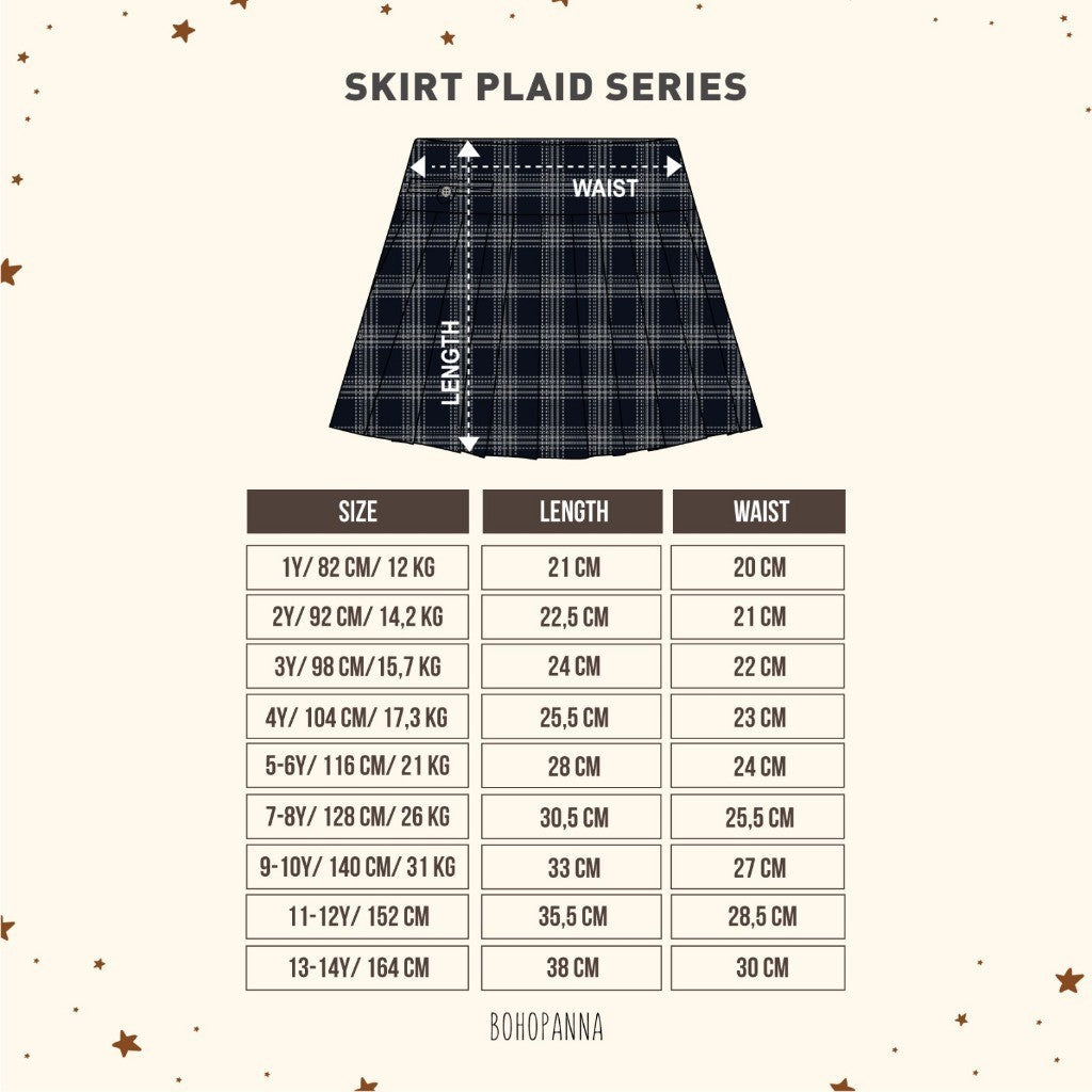 BOHOPANNA - SKORT PLAID SERIES - Rok Anak Perempuan