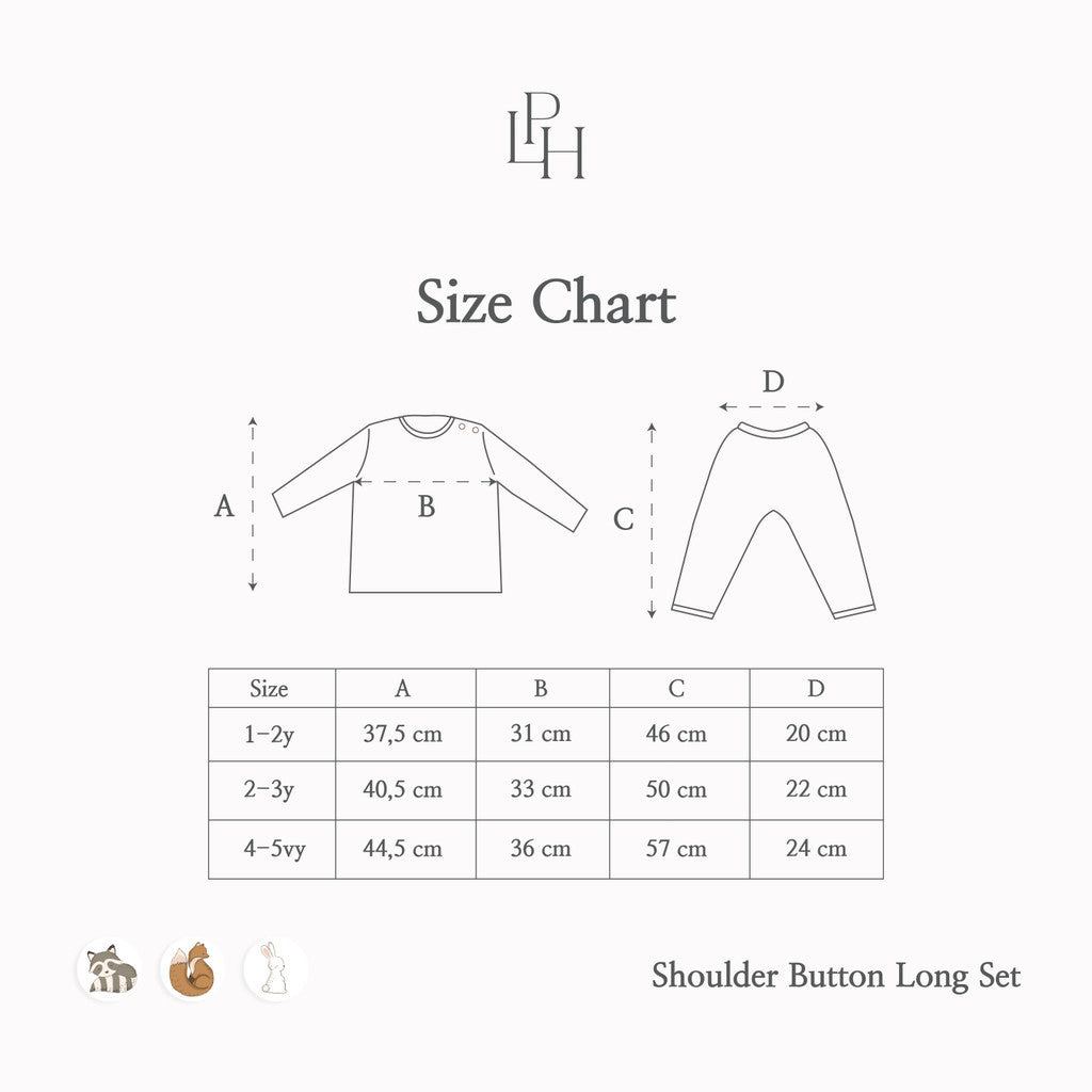 Little Palmerhaus - Little Wear Shoulder Button Long Set 27.0 (Setelan Anak Lengan Panjang)