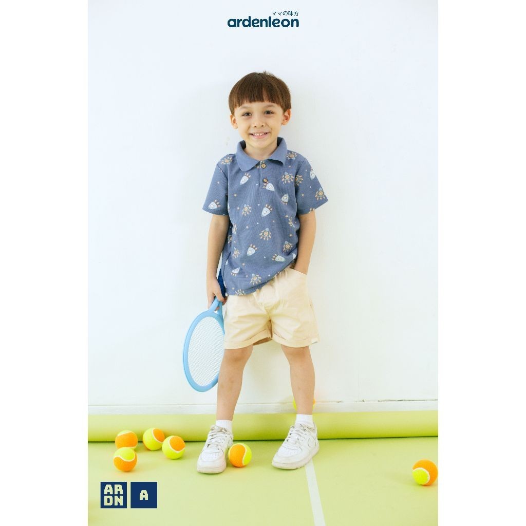 ARDENLEON Kemeja Polo Anak Basic Polo Shirt Print Unisex