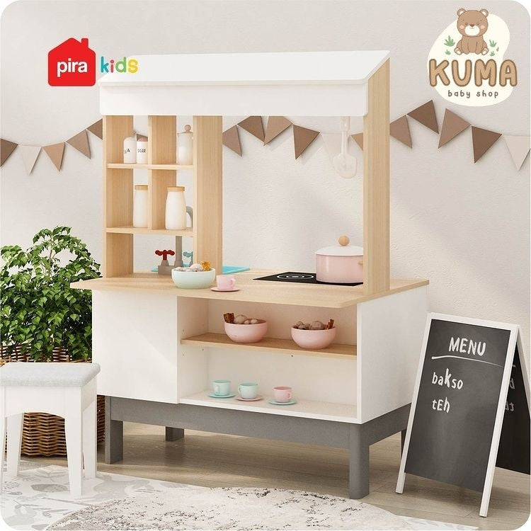 Pira Kids - Magu Shop PP Pretend Play Kantin / Market Booth / Gerobak Warung Mainan Anak