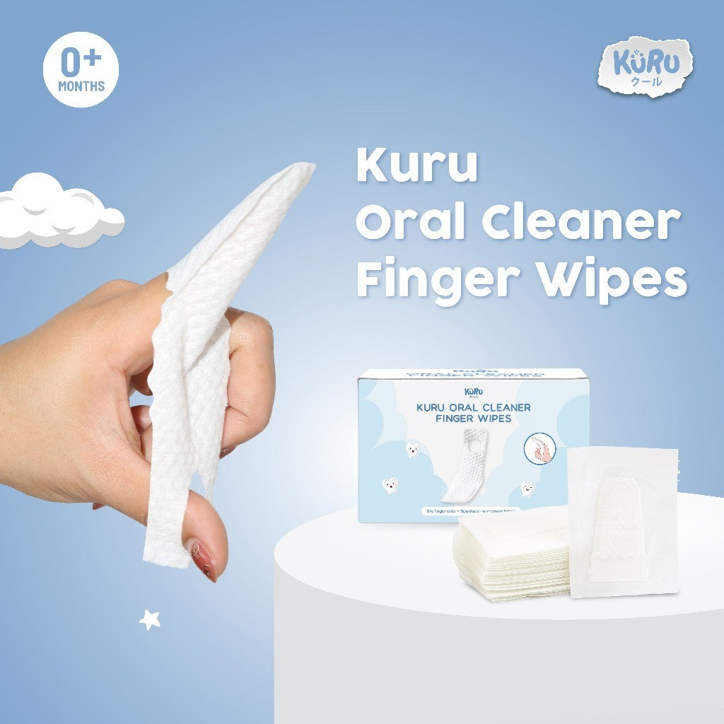 Kuru Oral Cleaner Finger Wipes | Pembersih Lidah Gigi Gusi Mulut isi 30pcs