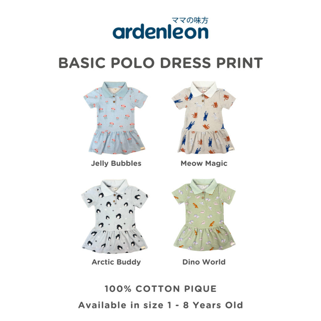 Ardenleon Dress Anak Perempuan Basic Polo Dress Print