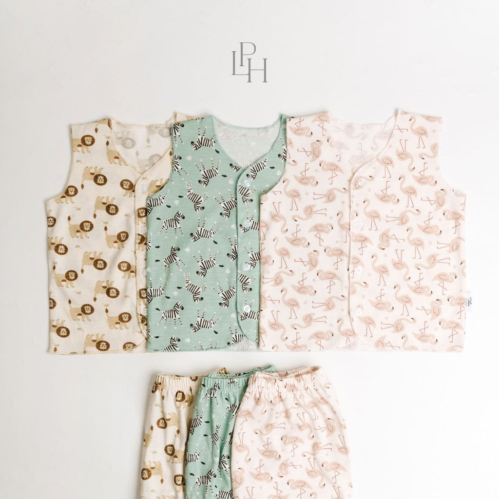 Little Palmerhaus - Little Wear Button Sleeveless Set (Setelan Bayi Lengan Buntung) 30.0