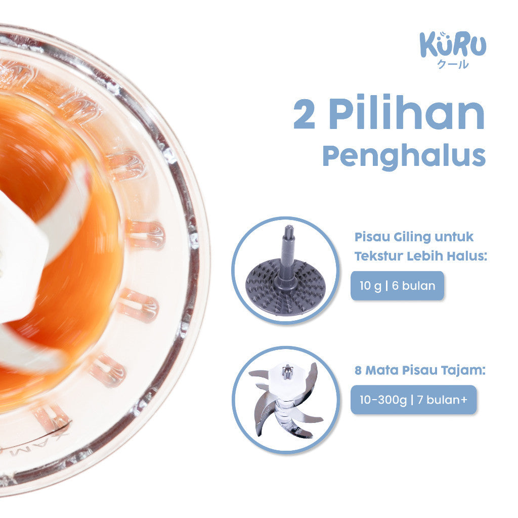 Kuru Baby 2in1 Mini Food Blender Grinder | Puree Maker Food Chopper MPASI FC2002