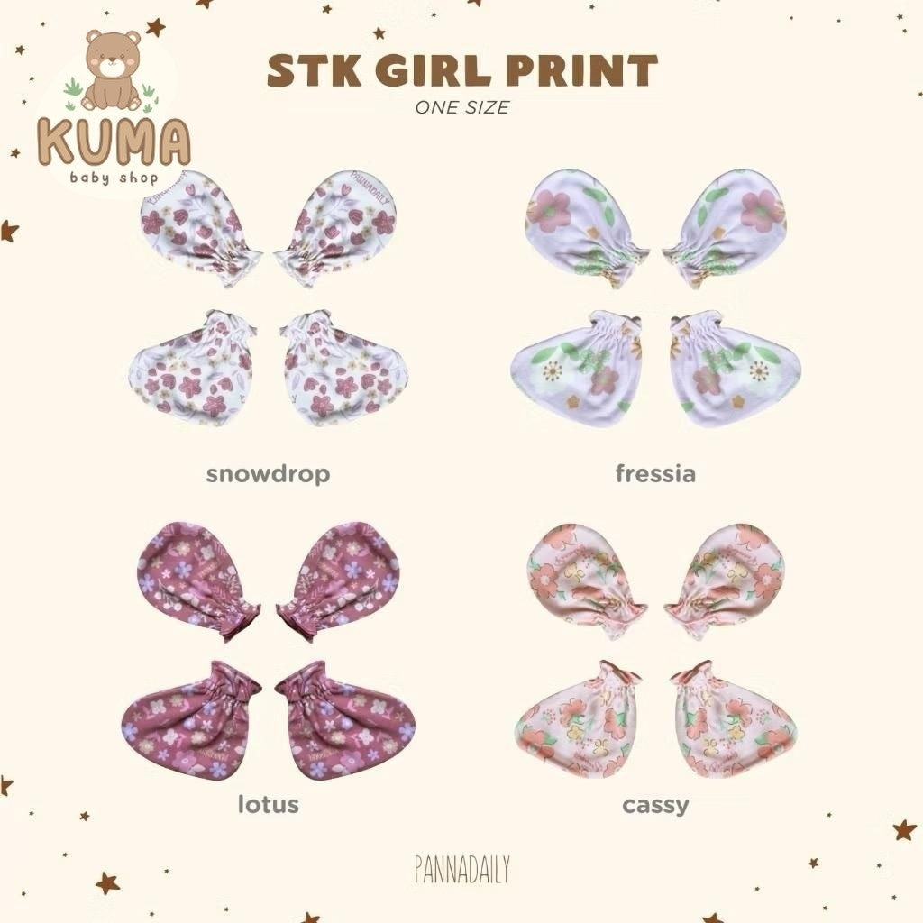 BOHOPANNA - PANNA DAILY - STK GIRL PRINT - Sarung Tangan Kaki Bayi Snowdrop