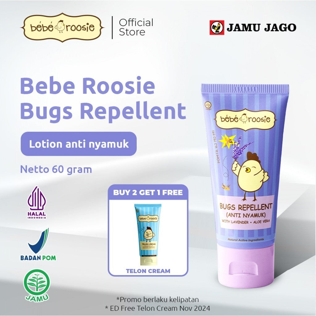 Bugs Repellent Bebe Roosie Cream Anti Nyamuk Bugs Cream Aroma Lavender