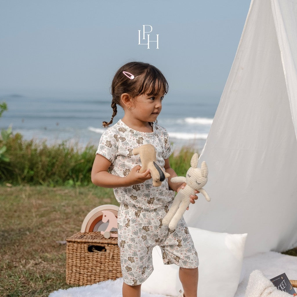 Little Palmerhaus - Little Wear Shoulder Button Short Set 27.0 (Setelan Anak Lengan Pendek)