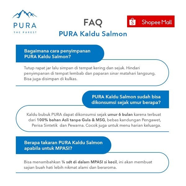 Pura Kaldu Asli | Bumbu Kaldu Salmon (20gr) - Salmon Seasoning Powder - Kaldu Mpasi - BB Boster - No Msg - No Gula - Kaldu Serbaguna