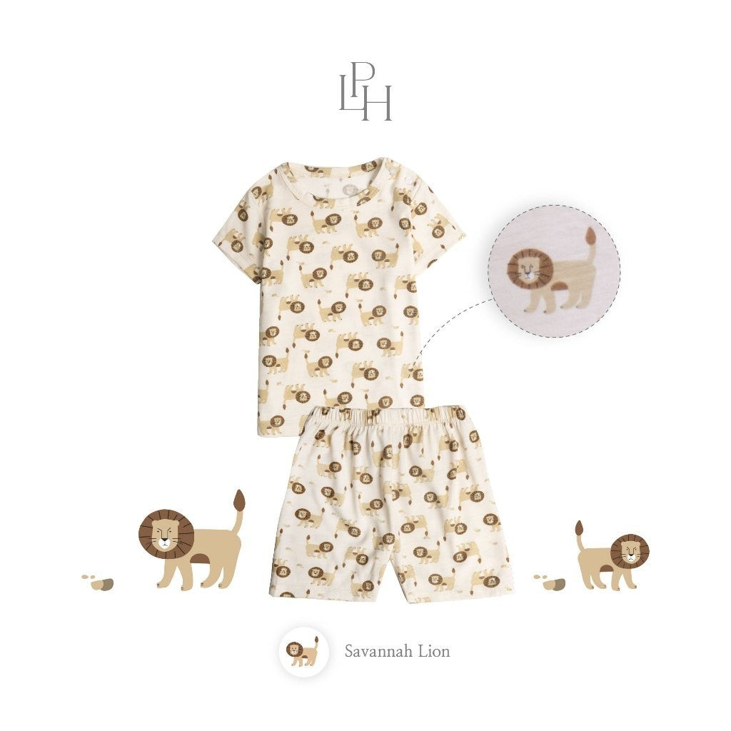 Little Palmerhaus - Little Wear Shoulder Button Short Set (Setelan Anak Lengan Pendek) 30.0