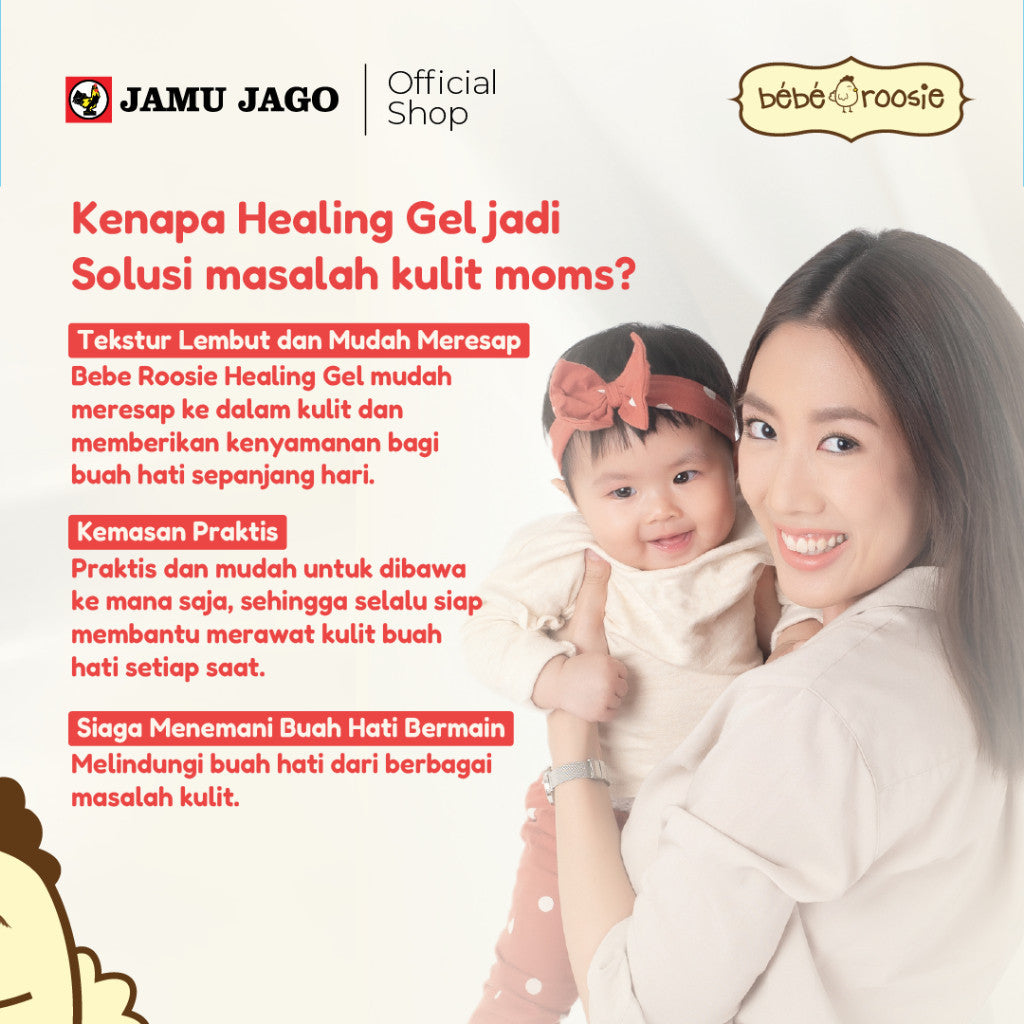 Bebe Roosie Healing Gel Membantu Meringankan Luka (Luka Gores dan Luka Bakar Ringan), Mengatasi Permasalahan Kulit (Gatal, Beruntusan, Kemerahan dan Ruam) dan Membantu Melembabkan Kulit + Aloe Vera / Habbatussauda
