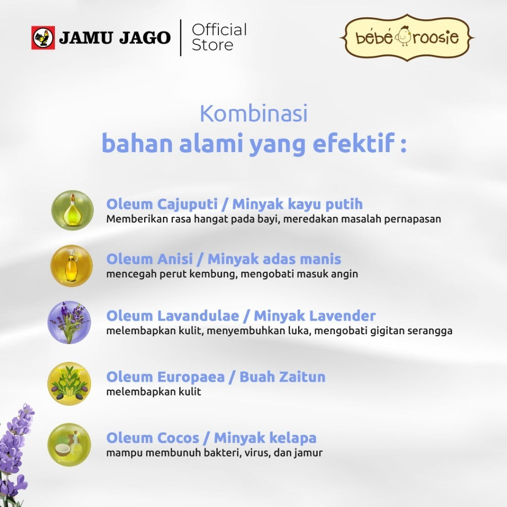 Minyak Telon Bebe Roosie dengan Lavender dan Olive Oil Spray