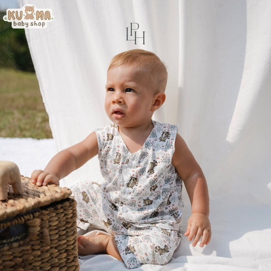 Little Palmerhaus - Little Wear Button Sleeveless Set 27.0 (Setelan Bayi Lengan Buntung)