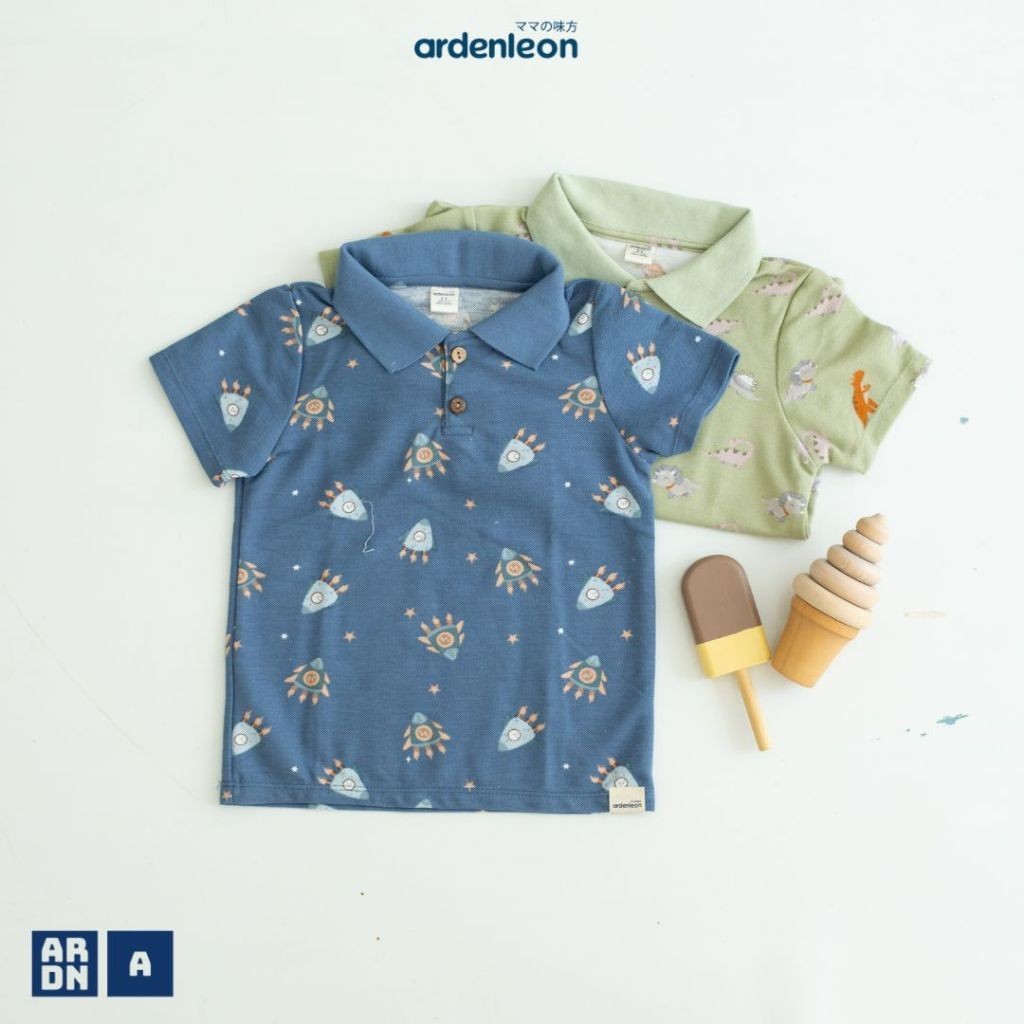 ARDENLEON Kemeja Polo Anak Basic Polo Shirt Print Unisex