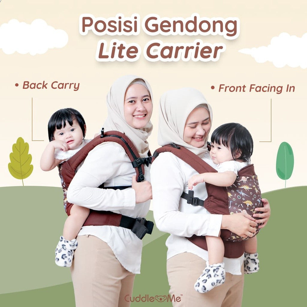 LITE CARRIER MOTIF Gendongan Bayi Depan Belakang SSC Praktis, Aman Nyaman SNI Cuddle Me