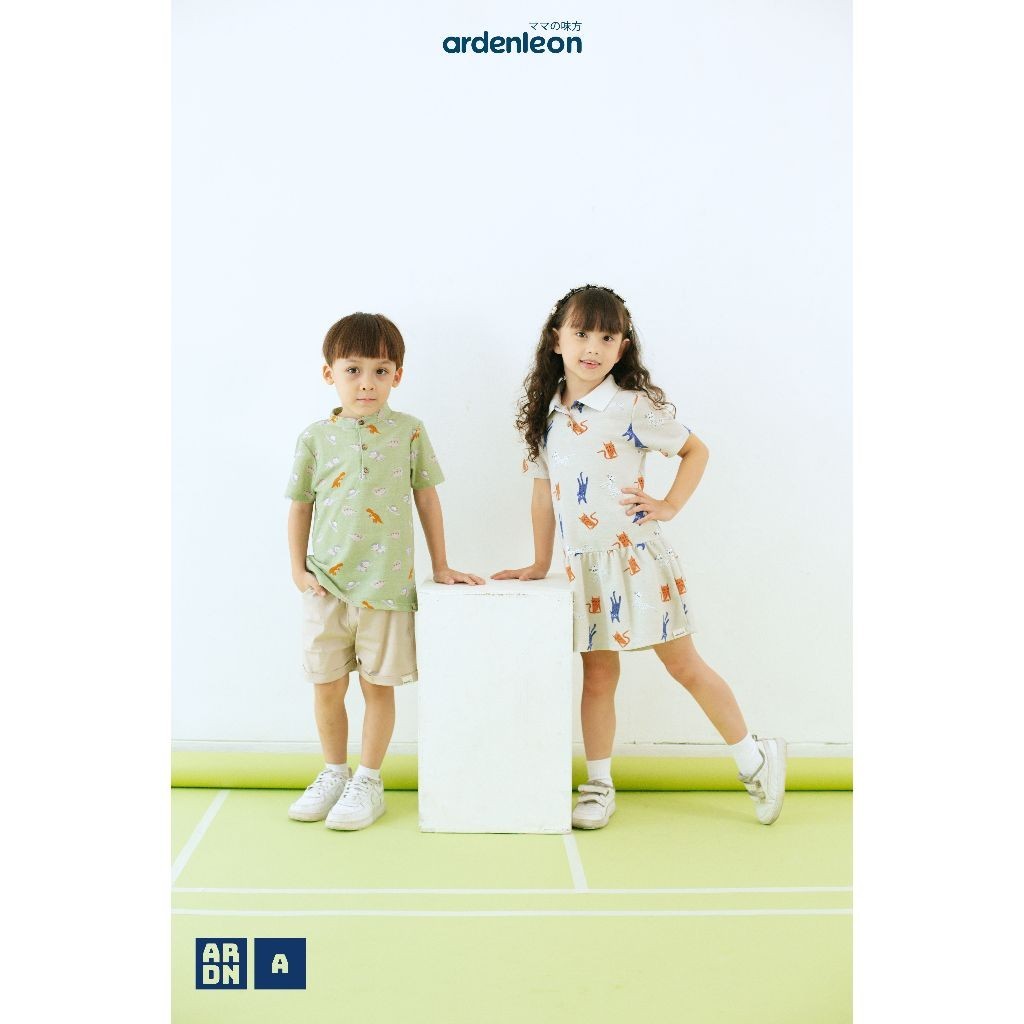 Ardenleon Dress Anak Perempuan Basic Polo Dress Print