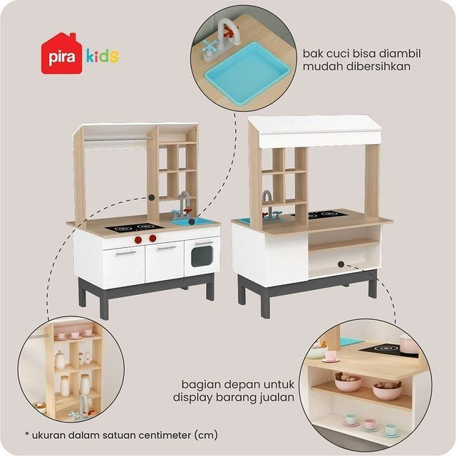 Pira Kids - Magu Shop PP Pretend Play Kantin / Market Booth / Gerobak Warung Mainan Anak
